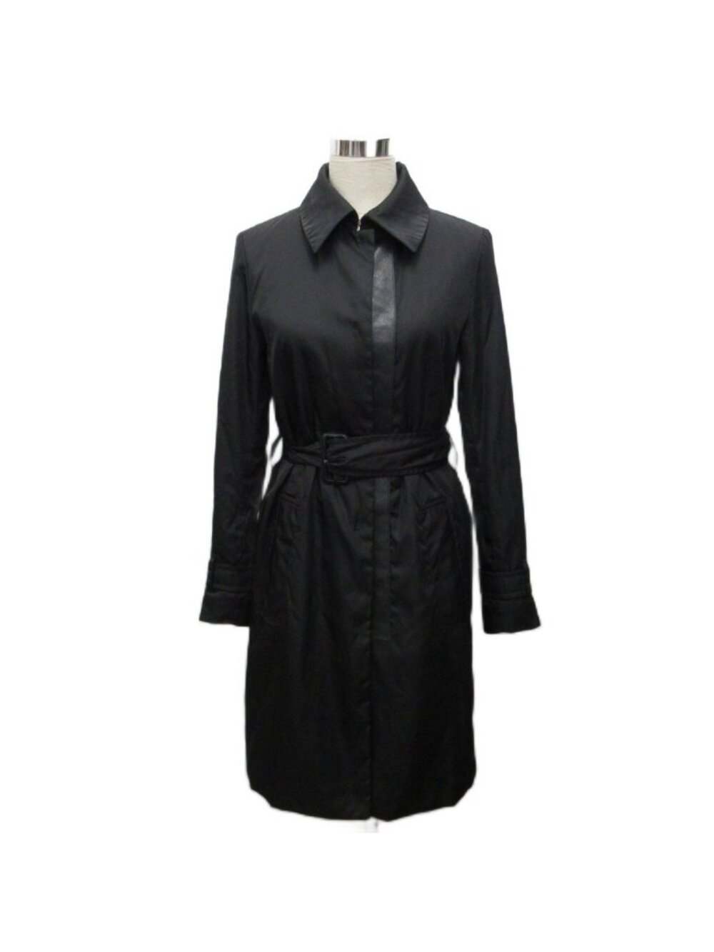 Prada Soutien Collar Coat Nylon Long Length Black 38